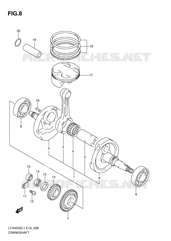 VILEBREQUIN (LT-R450ZL1 E19) Suzuki QUAD 450 QUADRACER 2011  LT-R450L1(E19)