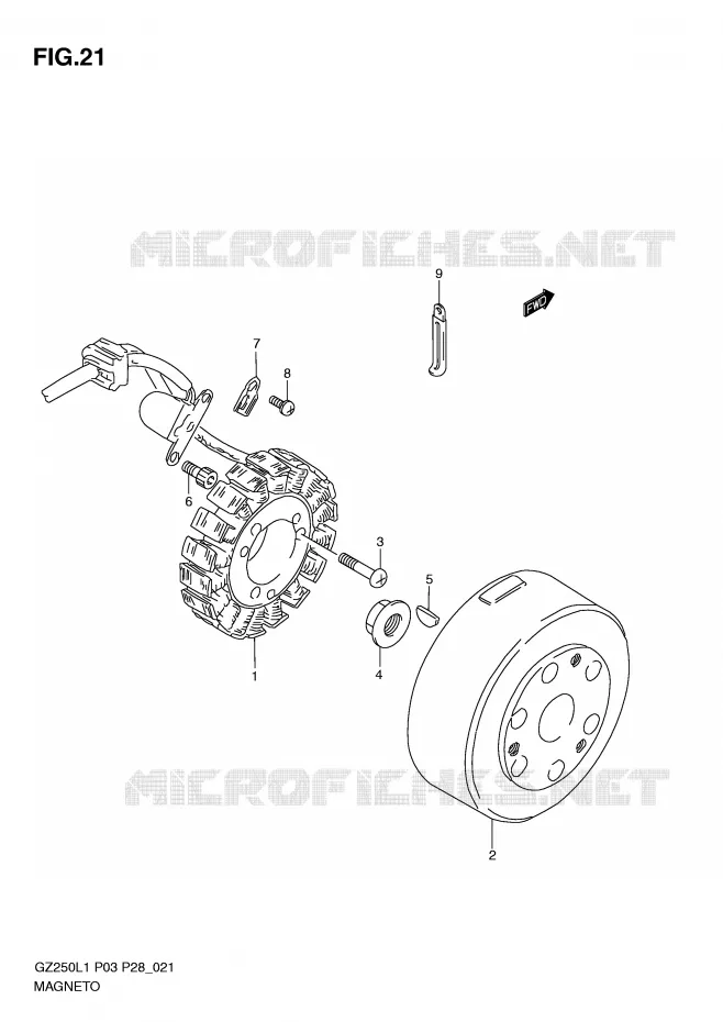 ALLUMAGE ROTOR - STATOR Suzuki MOTO 250 MARAUDER 2011  GZ250L1(P3)