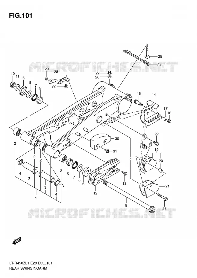 BRAS OSCILLANT (LT-R450L1 E28) Suzuki QUAD 450 QUADRACER 2011  LT-R450ZL1(E28/E33)