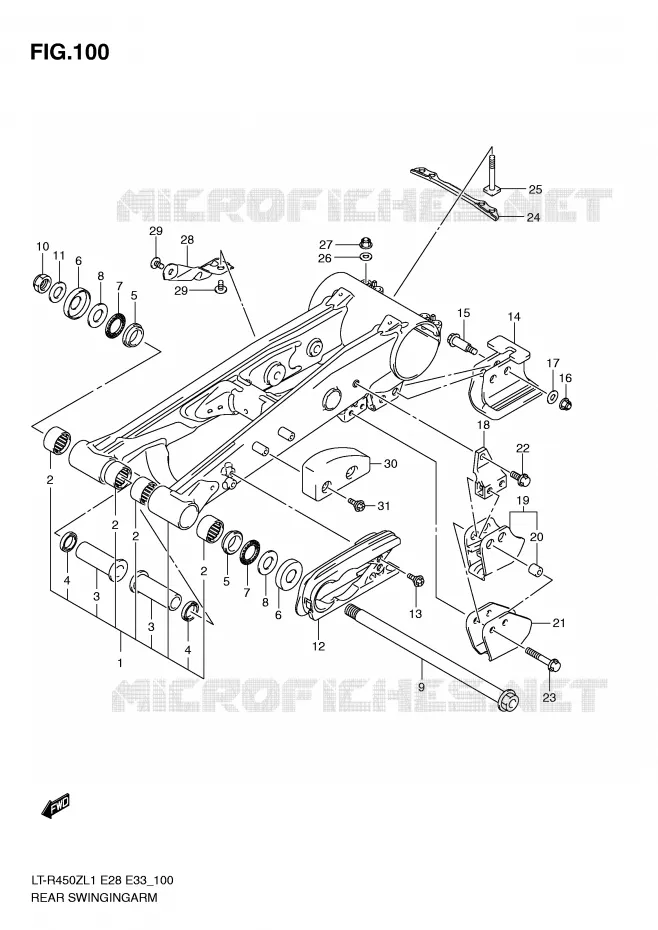 BRAS OSCILLANT (LT-R450ZL1 E33) Suzuki QUAD 450 QUADRACER 2011  LT-R450ZL1(E28/E33)