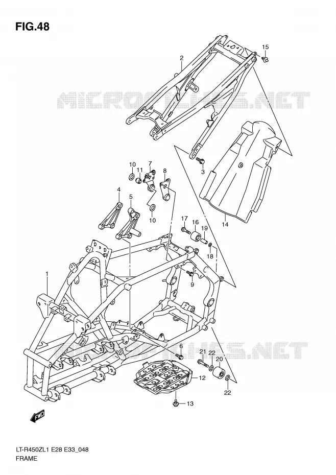 CADRE (LT-R450ZL1 E33) Suzuki QUAD 450 QUADRACER 2011  LT-R450L1(E28/E33)
