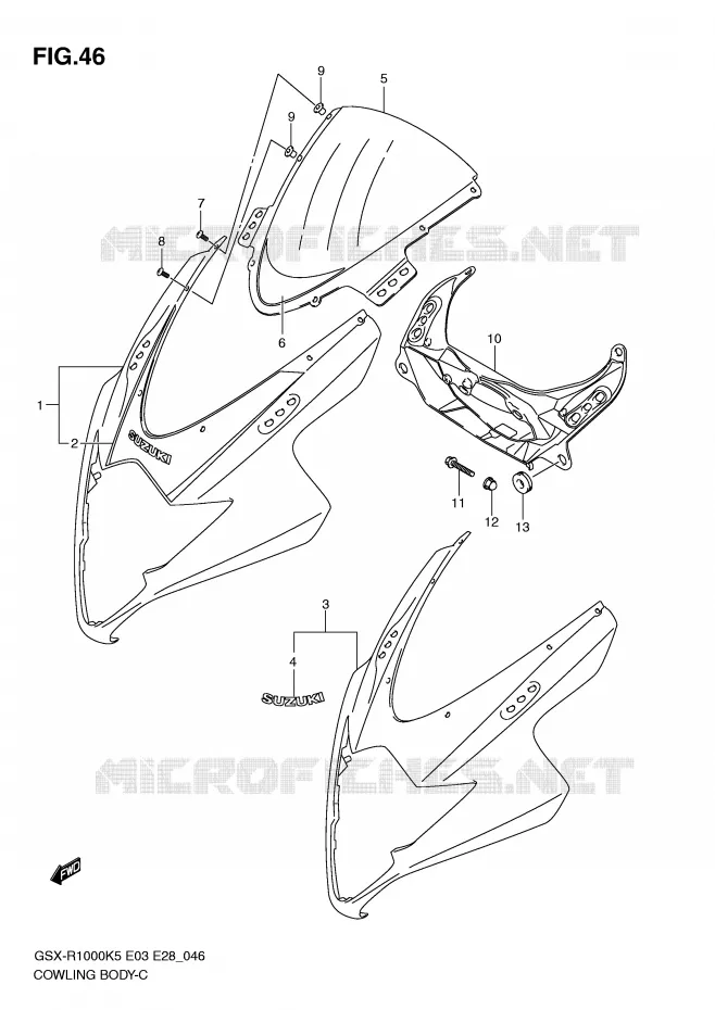 CARENAGES - ETIQUETTES (MODELE K5) Suzuki MOTO 1000 GSX-R 2005  GSX-R1000 K5 (E33)