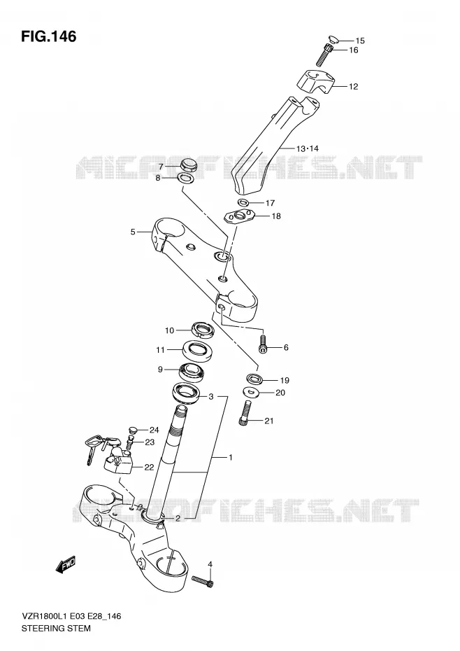 COLONNE DE DIRECTION Suzuki MOTO 1800 INTRUDER 2011  VZR1800ZL1(E3)
