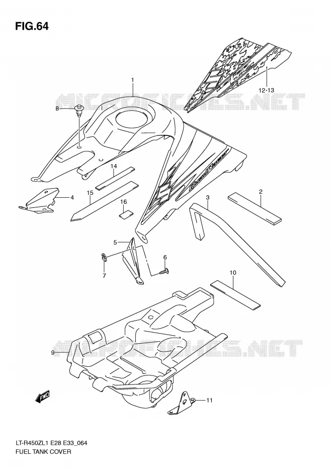 COUVRE RESERVOIR (LT-R450L1 E33) Suzuki QUAD 450 QUADRACER 2011  LT-R450L1(E28/E33)