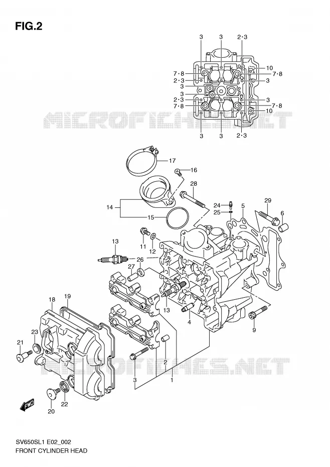 CULASSE AVANT Suzuki MOTO 650 SV 2011  SV650SAL1(E2)