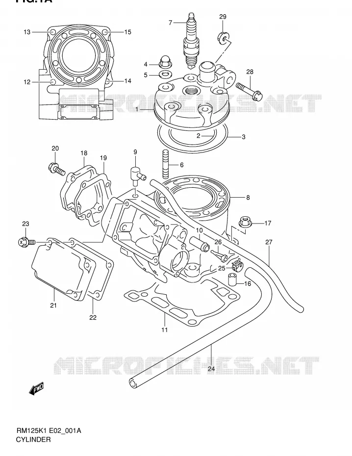 CYLINDRE Suzuki MOTO 125 RM 2002  RM125 K2 (E02,E04,E24)