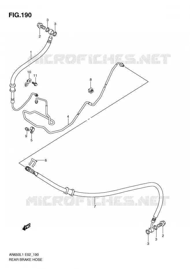 DURITE DE FREIN ARRIERE (AN650AL1 E19) Suzuki SCOOTER 650 BURGMAN 2011  AN650L1(E2)