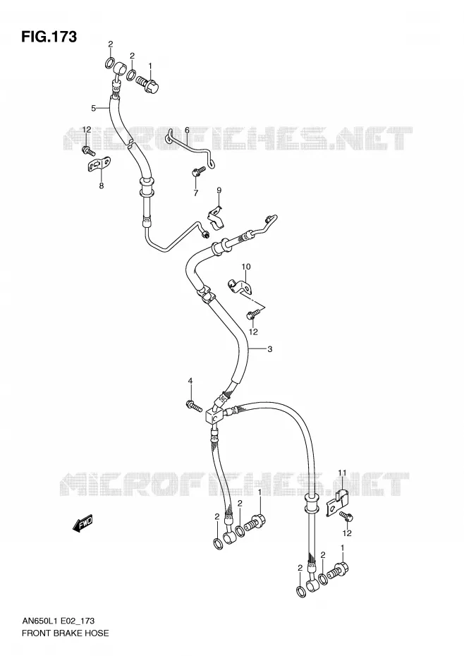 DURITE DE FREIN AVANT (AN650AL1 E19) Suzuki SCOOTER 650 BURGMAN 2011  AN650L1(E2)