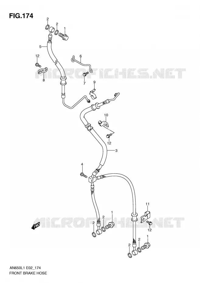 DURITE DE FREIN AVANT (AN650AL1 E24) Suzuki SCOOTER 650 BURGMAN 2011  AN650AL1(E2)