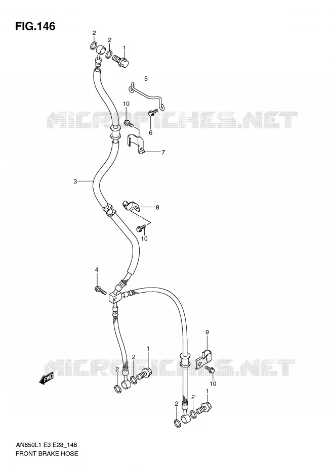DURITE DE FREIN AVANT (AN650L1 E3) Suzuki SCOOTER 650 BURGMAN 2011  AN650AL1(E3/E28)