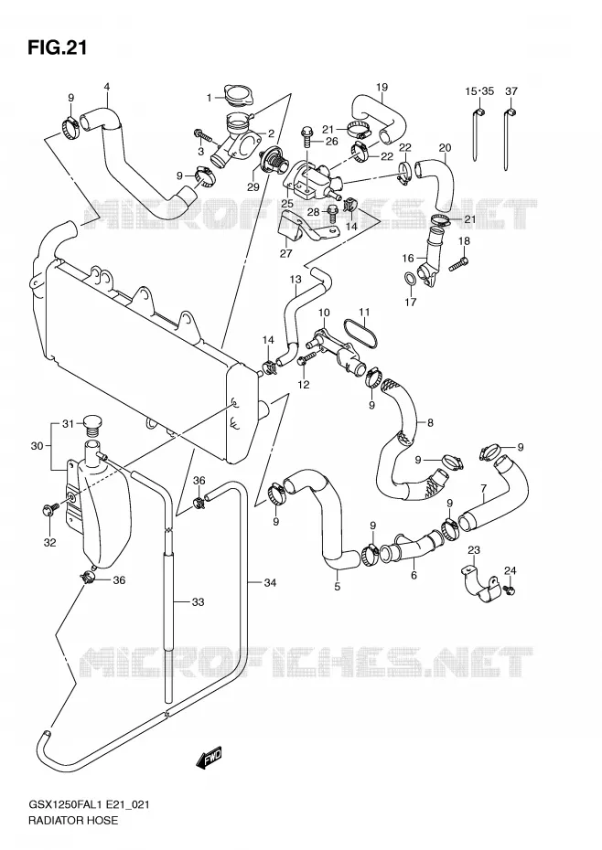 DURITE DE RADIATEUR Suzuki MOTO 1250 GSX-F 2012  GSX1250FAL1(E21)