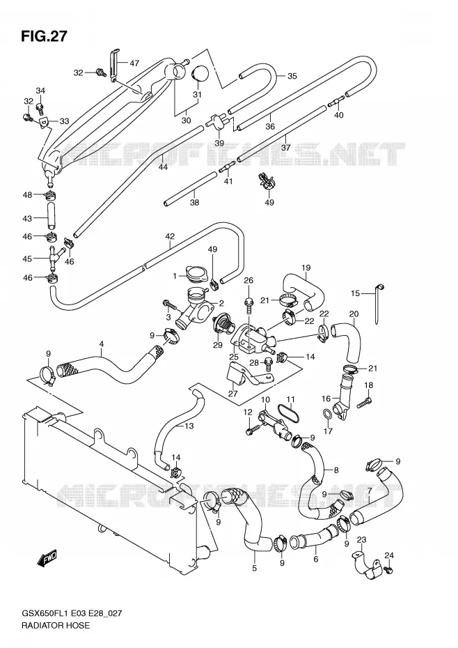 DURITE DE RADIATEUR Suzuki MOTO 650 GSX-F 2011  GSX650FL1(E3/E28)