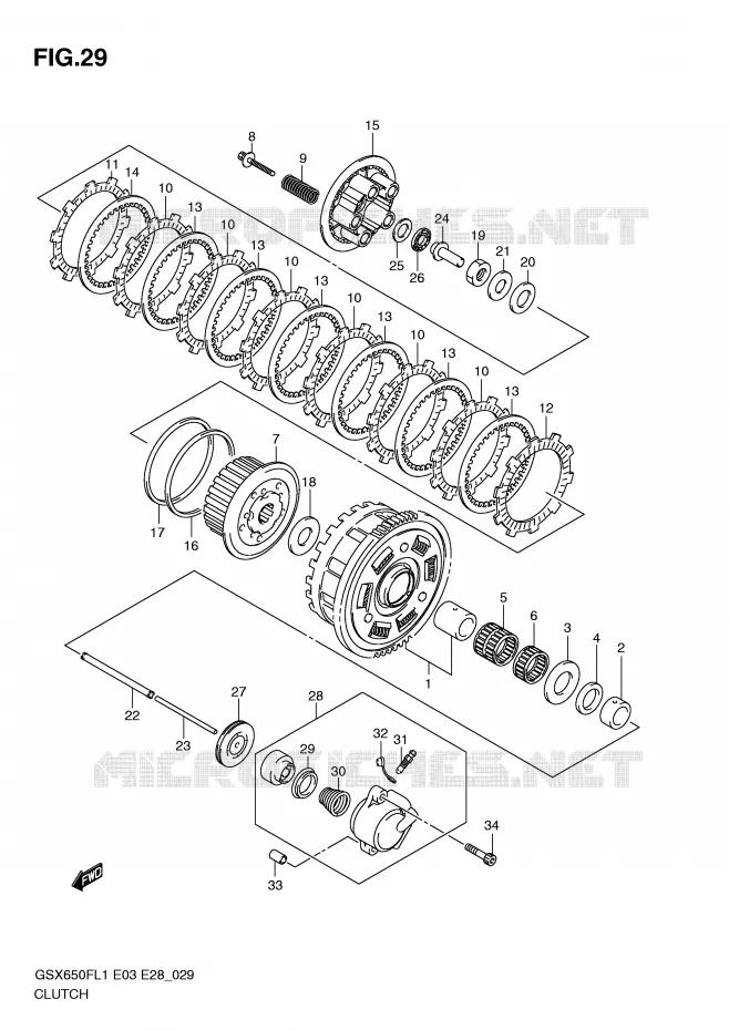 EMBRAYAGE Suzuki MOTO 650 GSX-F 2011  GSX650FL1(E3/E28)