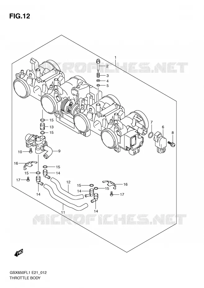 ENSEMBLE INJECTION Suzuki MOTO 650 GSX-F 2011  GSX650FL1(E21)