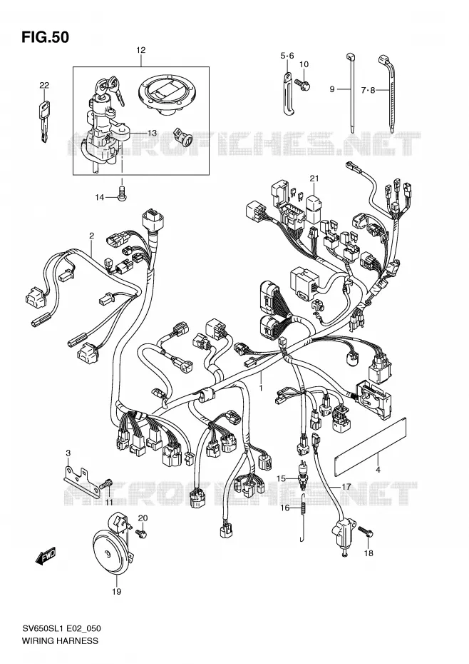 FAISCEAU ELECTRIQUE (SV650SAL1 E24) Suzuki MOTO 650 SV 2011  SV650SL1(E2)
