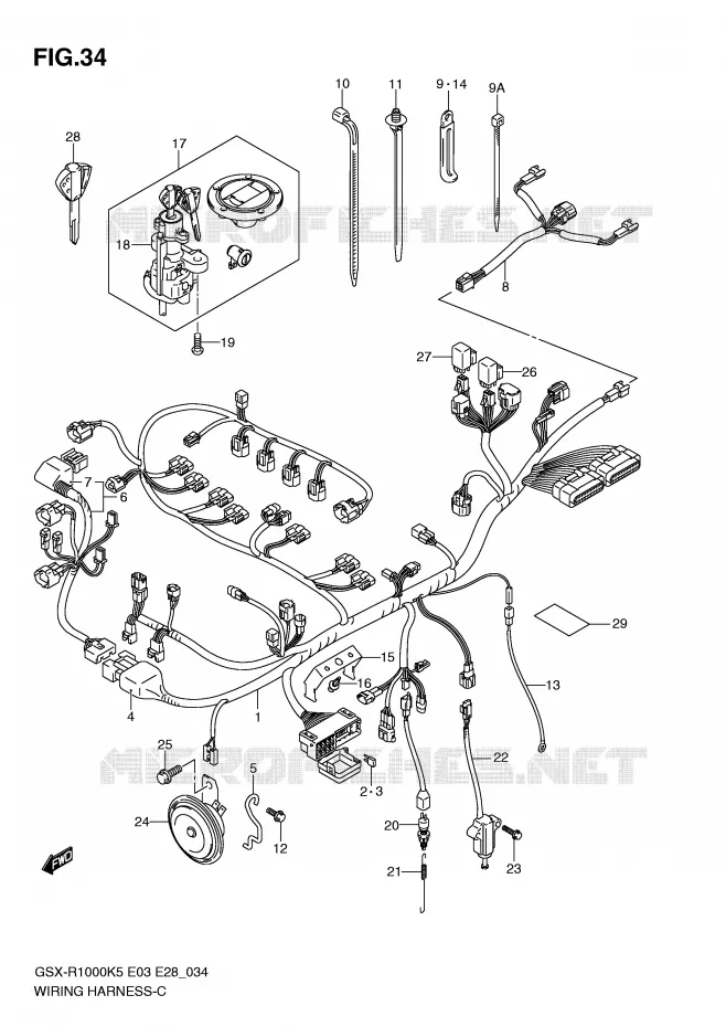 FAISCEAU ELECTRIQUE Suzuki MOTO 1000 GSX-R 2006  GSX-R1000 K6 (E03)