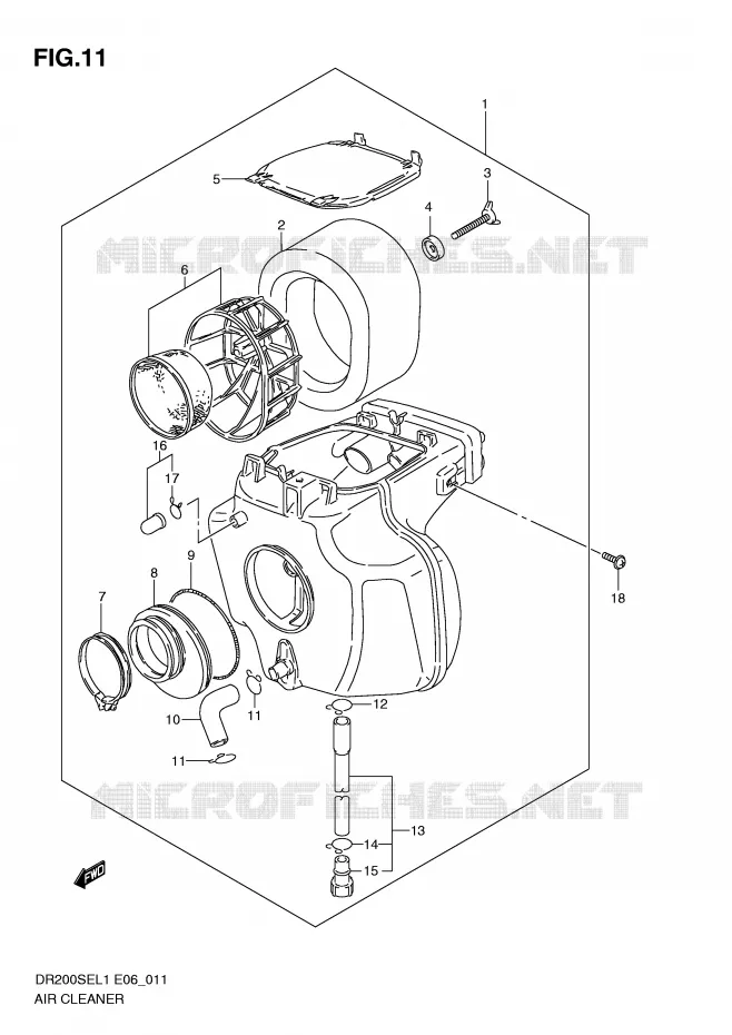 FILTRE A AIR Suzuki MOTO 200 DR 2011  DR200SEL1(E6)