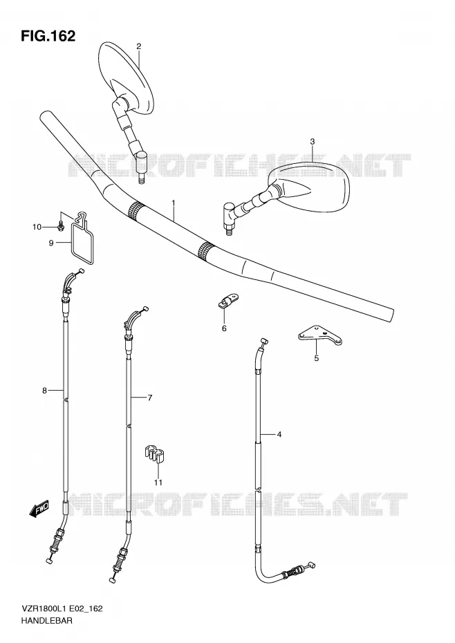 GUIDON (VZR1800ZUFL1 E19) Suzuki MOTO 1800 INTRUDER 2011  VZR1800ZUFL1(E2)