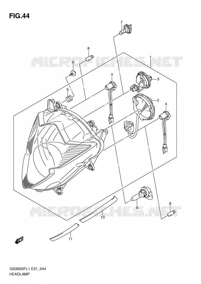 PHARE (GSX650FL1 E21) Suzuki MOTO 650 GSX-F 2011  GSX650FAL1(E21)