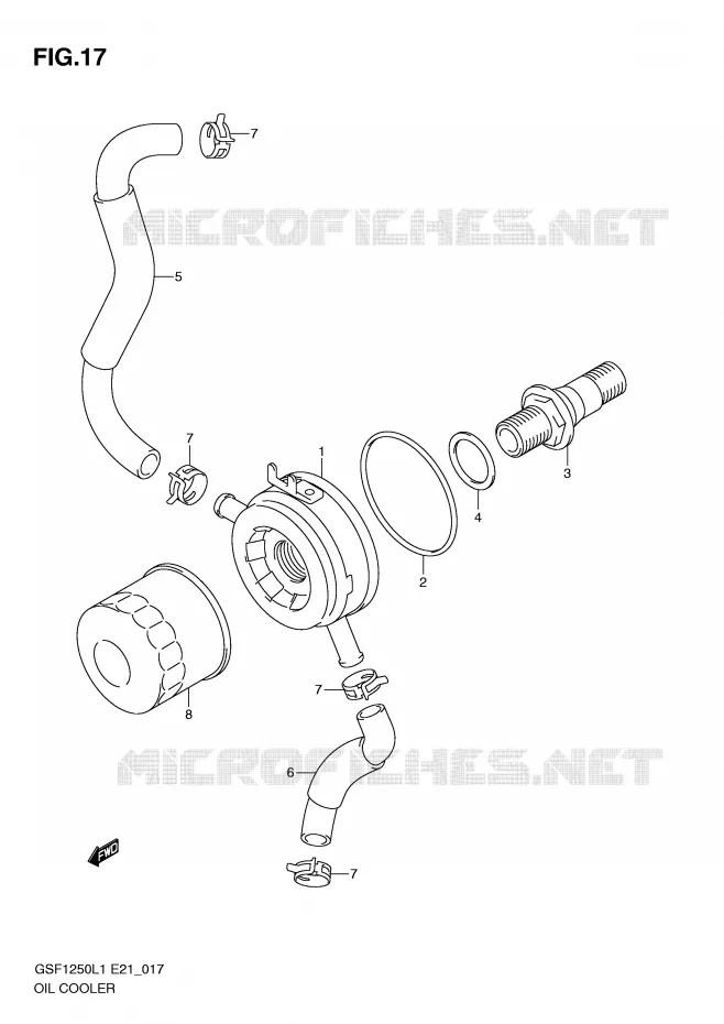 RADIATEUR D'HUILE Suzuki MOTO 1250 BANDIT 2011  GSF1250AL1(E21)