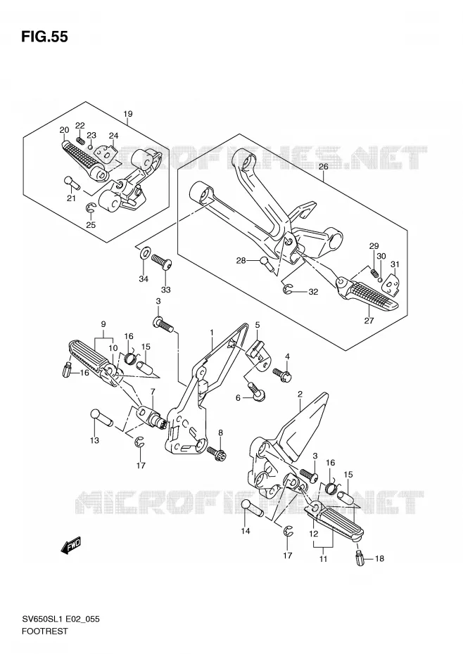 REPOSE PIED Suzuki MOTO 650 SV 2011  SV650SAL1(E2)