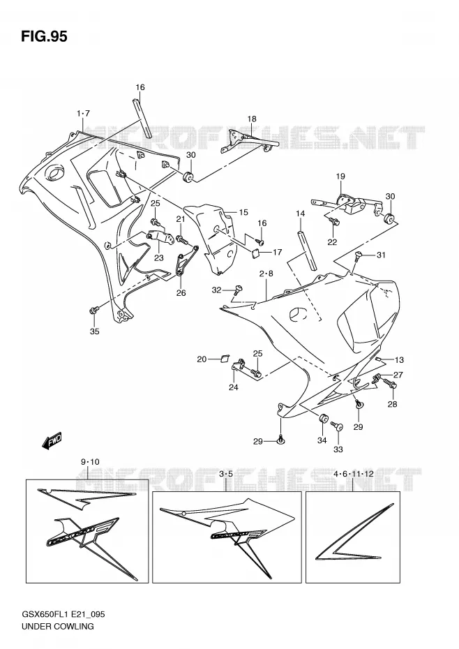 SABOT (GSX650FAL1 E21) Suzuki MOTO 650 GSX-F 2011  GSX650FUL1(E21)