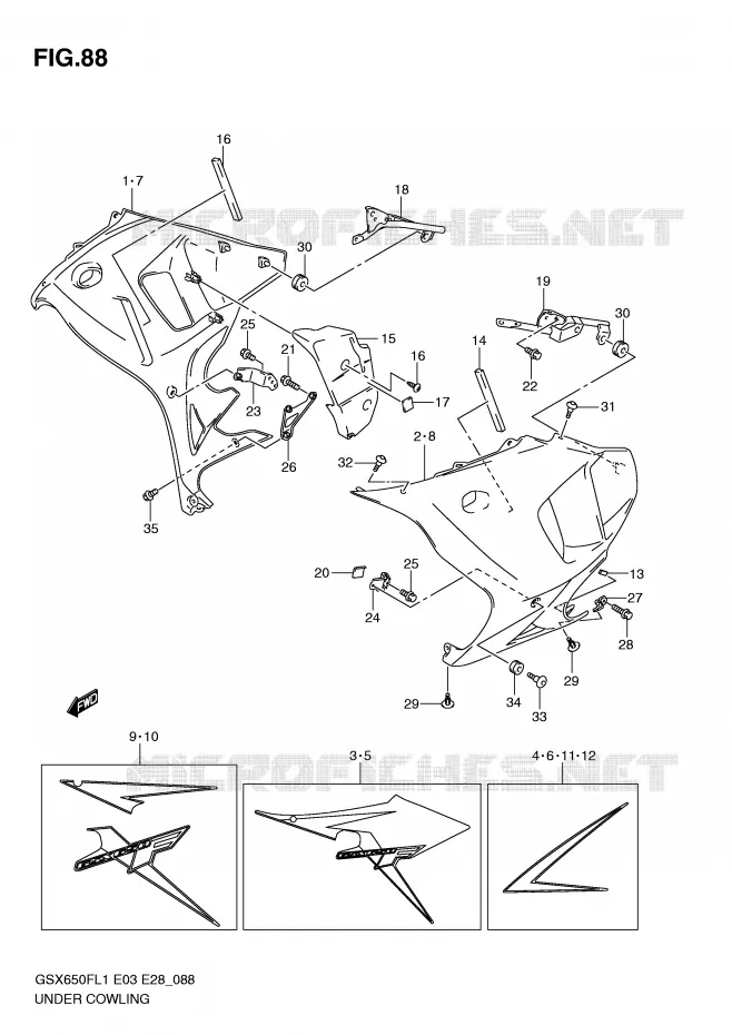 SABOT (GSX650FL1 E3) Suzuki MOTO 650 GSX-F 2011  GSX650FAL1(E3/E28)