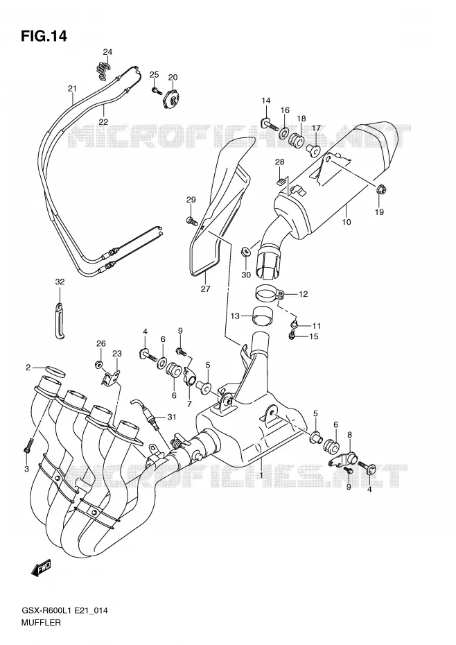 SILENCIEUX Suzuki MOTO 600 GSX-R 2012  GSX-R600UFL1(E21)