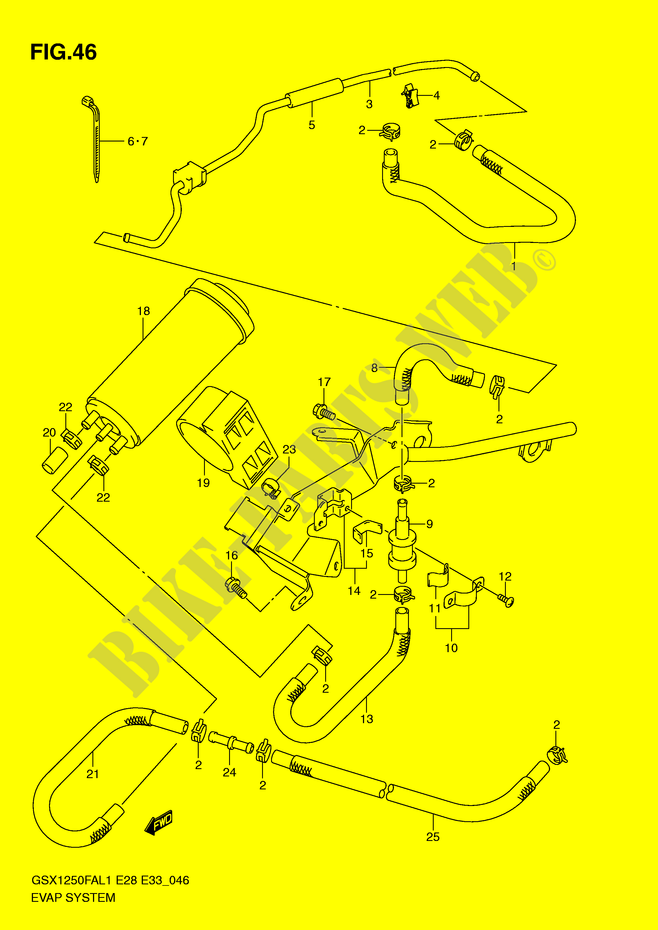 SYSTÈME DE RECYCLAGE VAPEURS CARBURANT (GSX1250FAL1 E33) pour Suzuki GSX-F 1250 2011