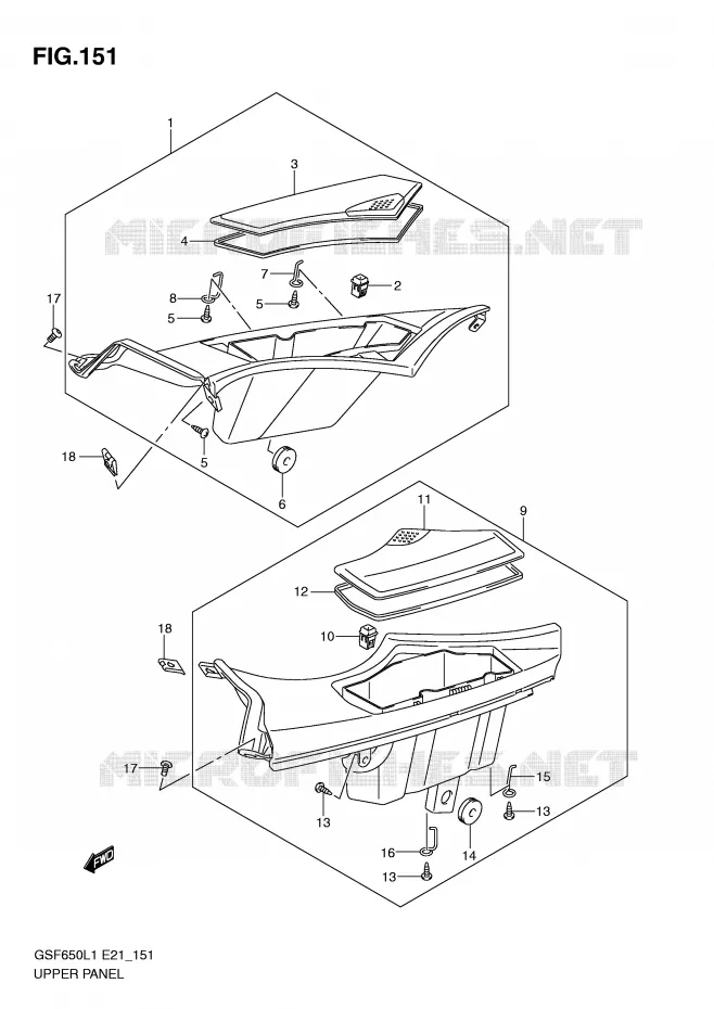 VIDE POCHE (GSF650SL1 E21) Suzuki MOTO 650 BANDIT 2011  GSF650SAL1(E21)