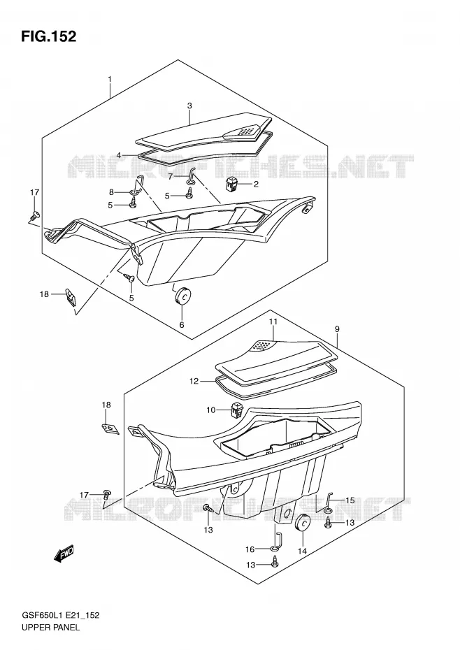 VIDE POCHE (GSF650SUL1 E21) Suzuki MOTO 650 BANDIT 2011  GSF650L1(E21)