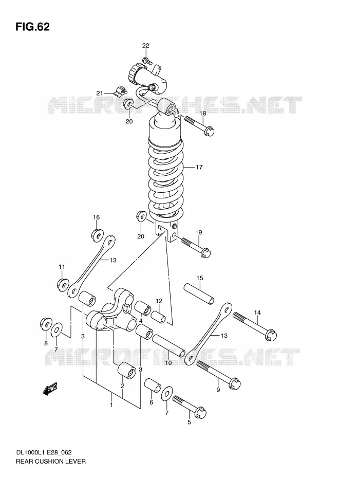 BIELLETTE DE SUSPENSION ARRIERE Suzuki MOTO 1000 V-STROM 2011  DL1000L1(E28)