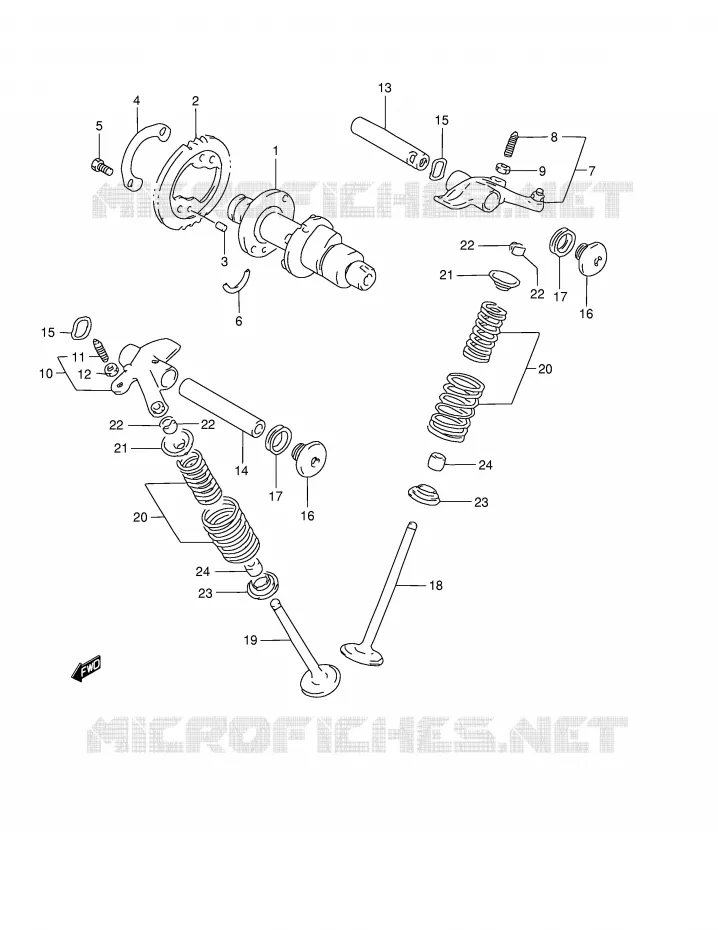 ARBRE A CAMES - SOUPAPES Suzuki QUAD 500 QUADMASTER 2000  LT-F500FY(E24)