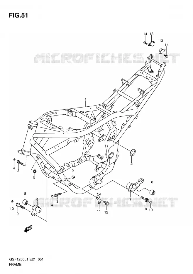 CADRE Suzuki MOTO 1250 BANDIT 2011  GSF1250L1(E21)