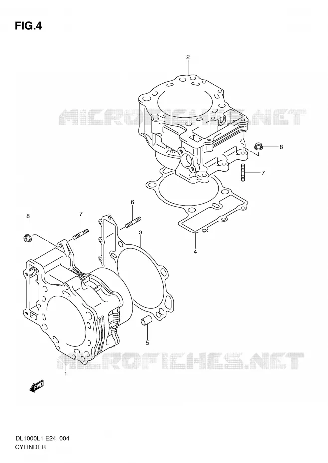 CYLINDRE Suzuki MOTO 1000 V-STROM 2011  DL1000L1(E24)