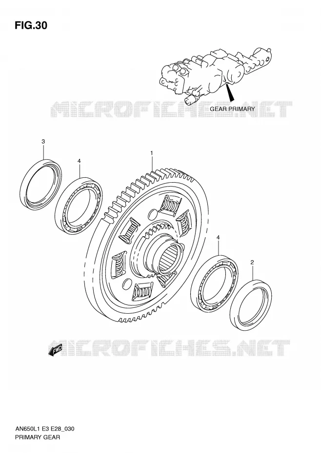 EMBRAYAGE PRIMAIRE Suzuki SCOOTER 650 BURGMAN 2011  AN650L1(E3/E28)