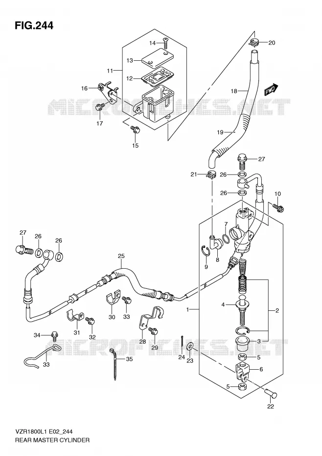 MAITRE CYLINDRE ARRIERE Suzuki MOTO 1800 INTRUDER 2011  VZR1800ZUFL1(E2)