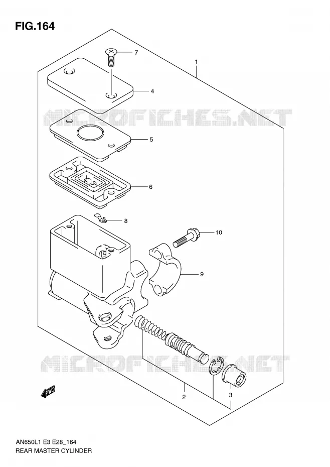 MAITRE CYLINDRE ARRIERE Suzuki SCOOTER 650 BURGMAN 2011  AN650L1(E3/E28)