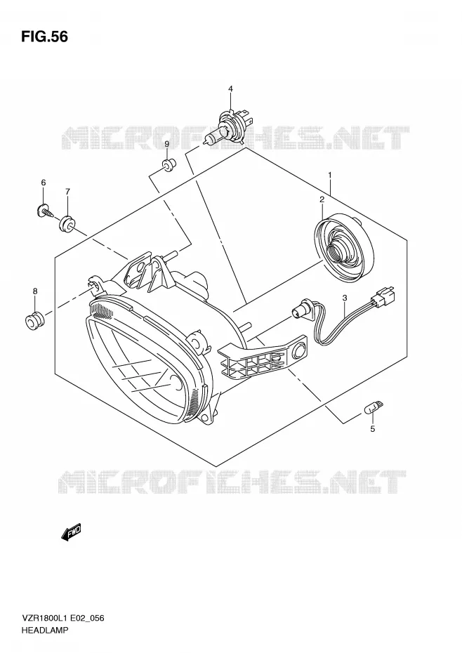 PHARE Suzuki MOTO 1800 INTRUDER 2011  VZR1800UFL1(E2)
