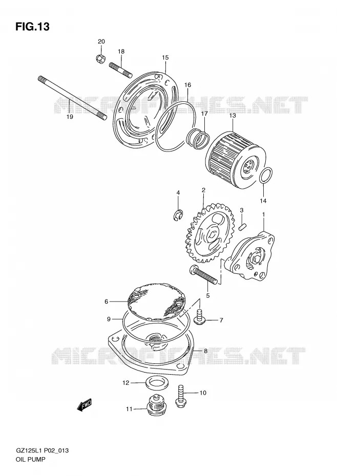 POMPE A HUILE Suzuki MOTO 125 MARAUDER 2011  GZ125L1(P02)