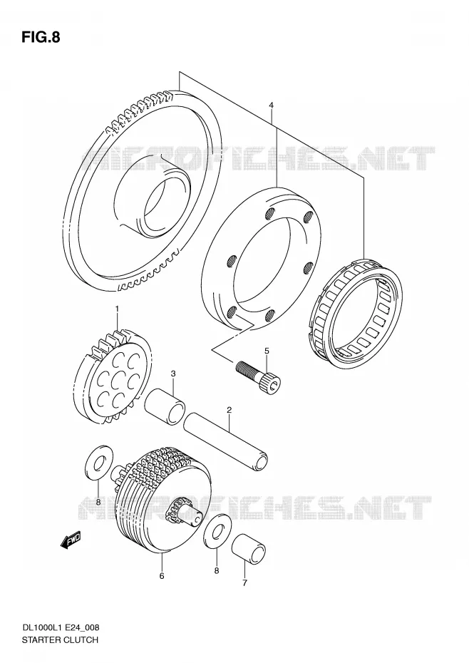 ROUE LIBRE DE DEMARREUR Suzuki MOTO 1000 V-STROM 2011  DL1000L1(E24)