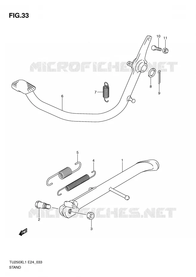BEQUILLE Suzuki MOTO 250 TU 2011  TU250XL1(E24)