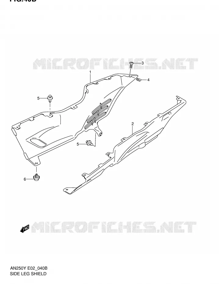 CARENAGES INFERIEUR (MODELE K1) Suzuki SCOOTER 250 BURGMAN 2000  AN250RY(E2)