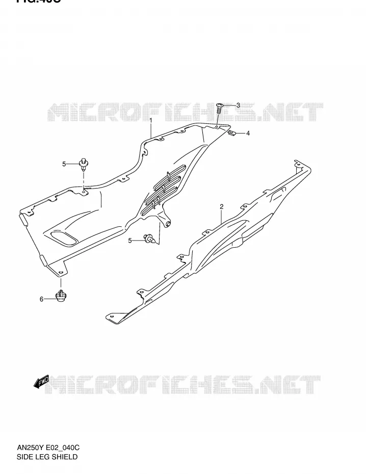 CARENAGES INFERIEUR (MODELE K2) Suzuki SCOOTER 250 BURGMAN 2000  AN250RY(E2)