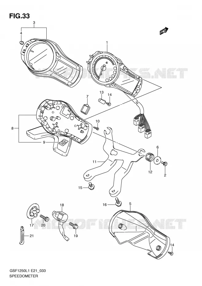 COMPTEUR (GSF1250L1 E21) Suzuki MOTO 1250 BANDIT 2011  GSF1250AL1(E21)