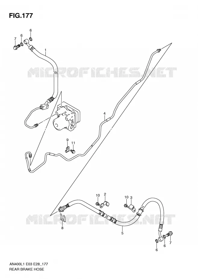 DURITE DE FREIN ARRIERE (AN400ZAL1 E28) Suzuki SCOOTER 400 BURGMAN 2011  AN400L1(E03)