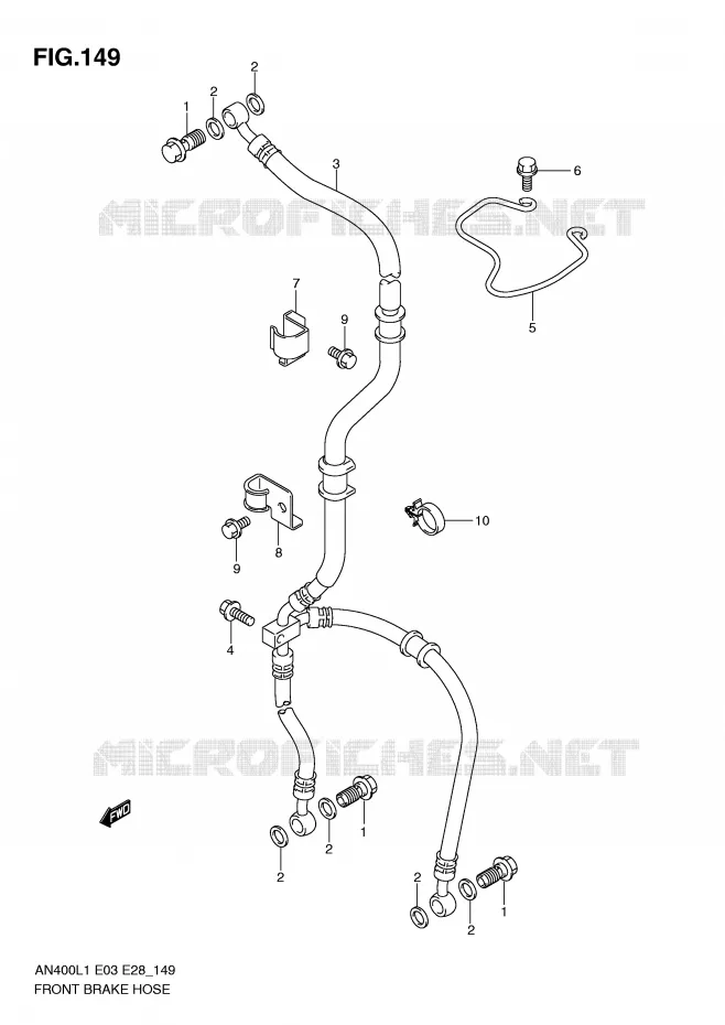 DURITE DE FREIN AVANT (AN400L1 E33) Suzuki SCOOTER 400 BURGMAN 2011  AN400ZAL1(E03)