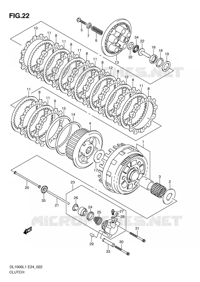 EMBRAYAGE Suzuki MOTO 1000 V-STROM 2011  DL1000L1(E24)