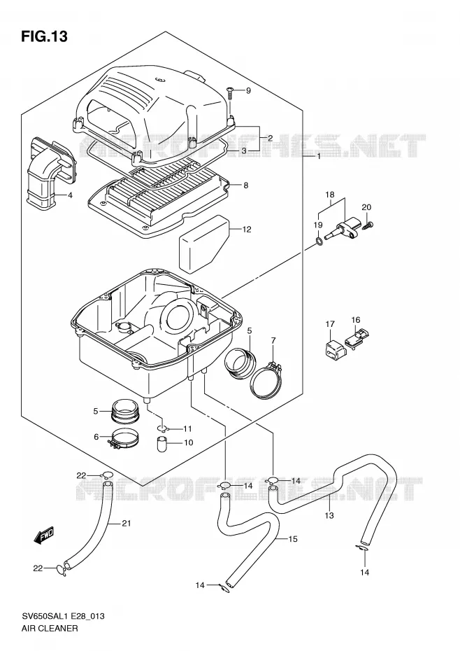 FILTRE A AIR Suzuki MOTO 650 SV-S 2011  SV650SAL1(E28)