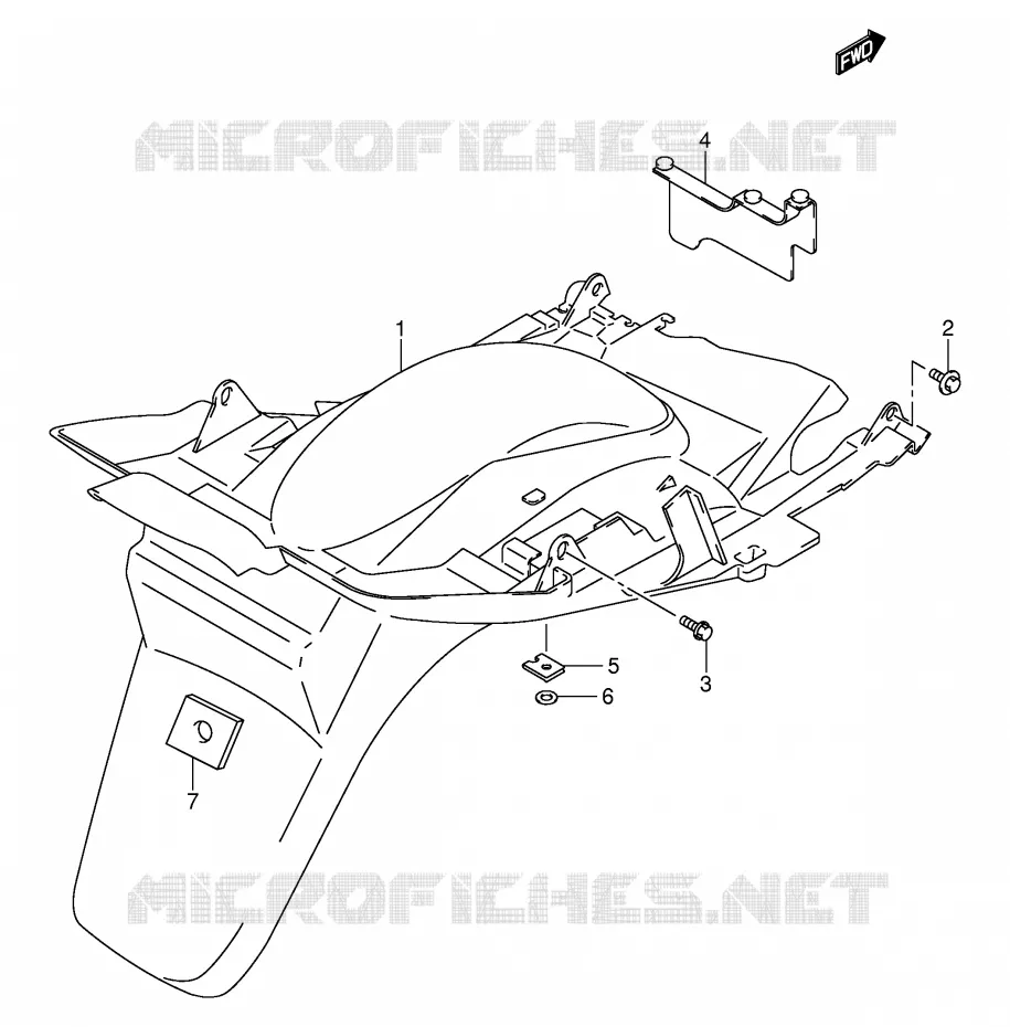 GARDE BOUE ARRIERE (MODELE K1/K2) Suzuki SCOOTER 250 BURGMAN 2000  AN250RY(E2)